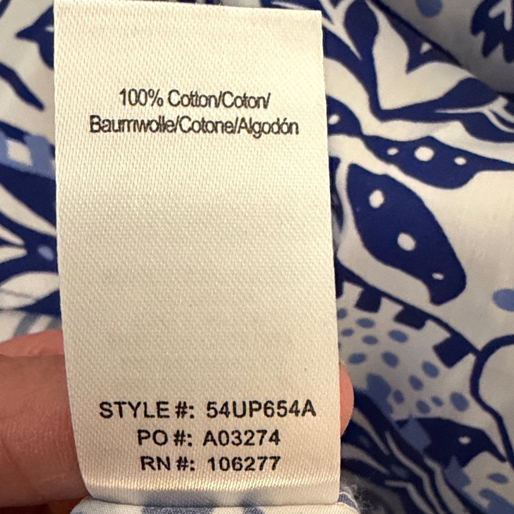 HALE BOB Galilea Poplin Blue & White Floral V-Neck Midi Dress Size Large NWT - Picture 10 of 11